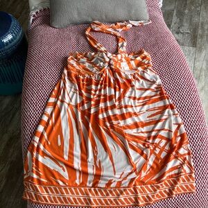 Apt. 9 Orange and White Halter Sundress